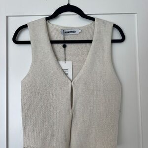 Rumored Ivory Sleeveless Knit Top
